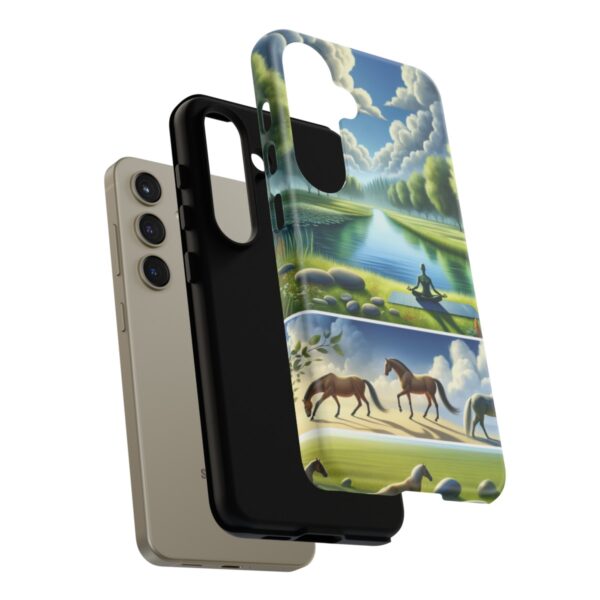 "Serenity Yoga Horses: Tranquil Scenes on Phone Case"- Phone Case - Image 191