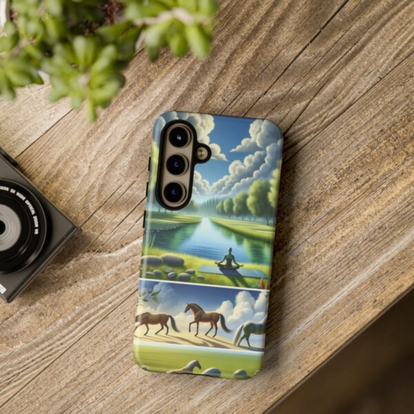 "Serenity Yoga Horses: Tranquil Scenes on Phone Case"- Phone Case - Image 192