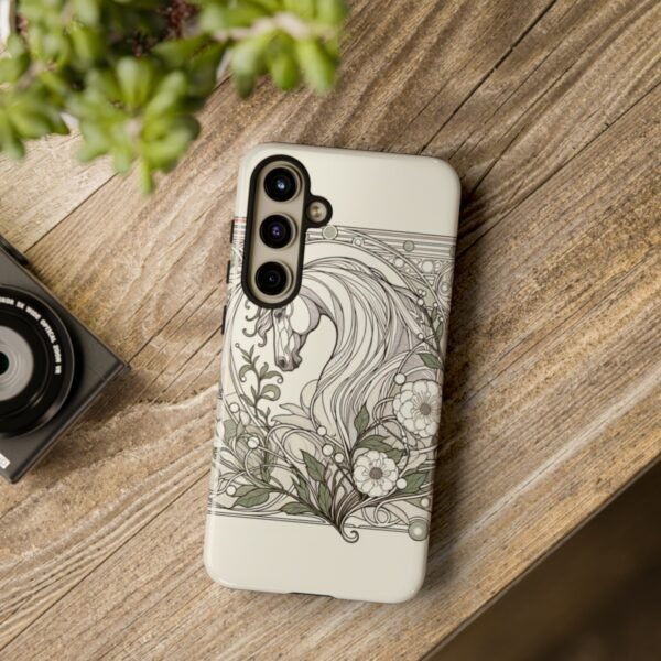 "Art Nouveau Equestrian Elegance: Flowing Lines & Florals Phone Case"- Phone Case - Image 197