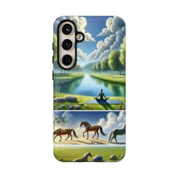 "Serenity Yoga Horses: Tranquil Scenes on Phone Case"- Phone Case - Image 193