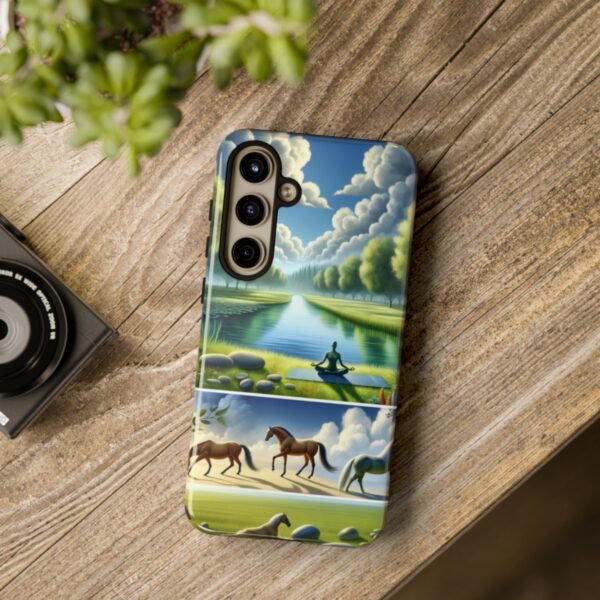 "Serenity Yoga Horses: Tranquil Scenes on Phone Case"- Phone Case - Image 197