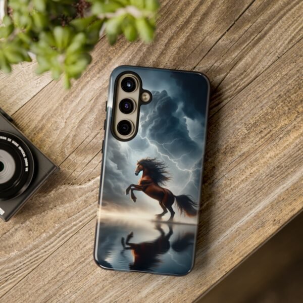 "Electrifying Storm Rearing Chestnut Horse Phone Case"- Phone Case - Image 197