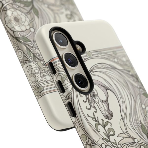 "Art Nouveau Equestrian Elegance: Flowing Lines & Florals Phone Case"- Phone Case - Image 199