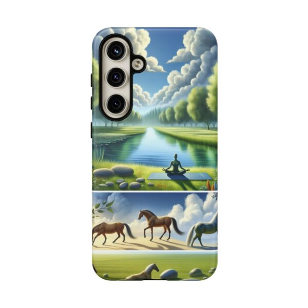 "Serenity Yoga Horses: Tranquil Scenes on Phone Case"- Phone Case - Image 198