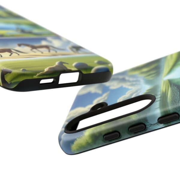 "Serenity Yoga Horses: Tranquil Scenes on Phone Case"- Phone Case - Image 200