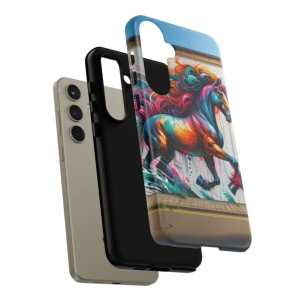 "Vibrant Graffiti Horse: Street Art Mural Energy Burst Phone Case"- Phone Case - Image 201