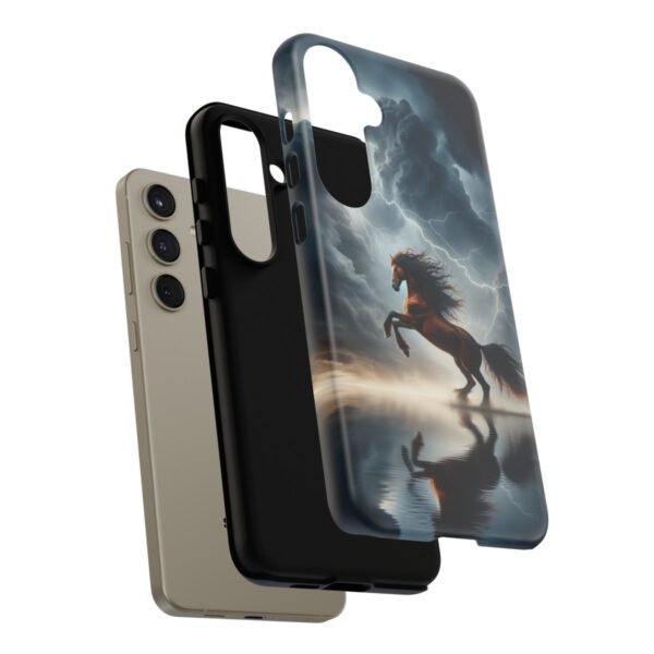 "Electrifying Storm Rearing Chestnut Horse Phone Case"- Phone Case - Image 201