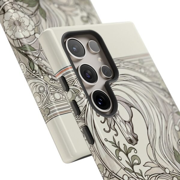 "Art Nouveau Equestrian Elegance: Flowing Lines & Florals Phone Case"- Phone Case - Image 204