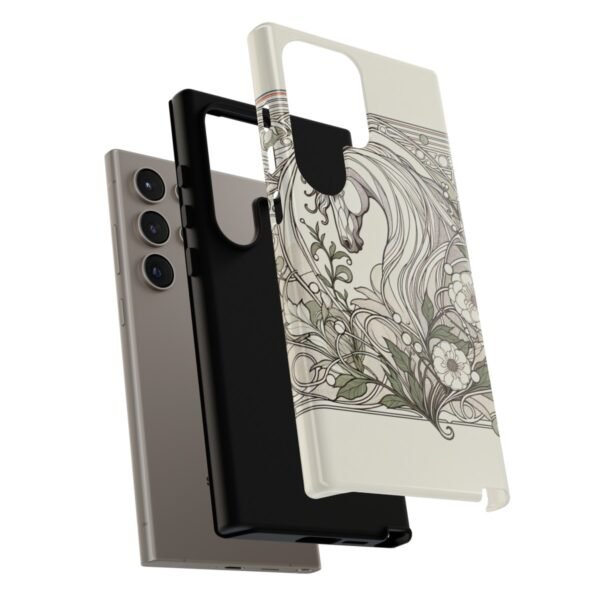 "Art Nouveau Equestrian Elegance: Flowing Lines & Florals Phone Case"- Phone Case - Image 206