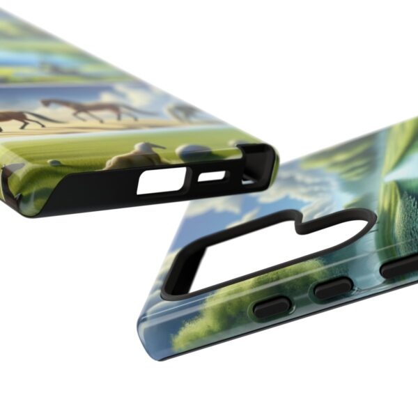 "Serenity Yoga Horses: Tranquil Scenes on Phone Case"- Phone Case - Image 205