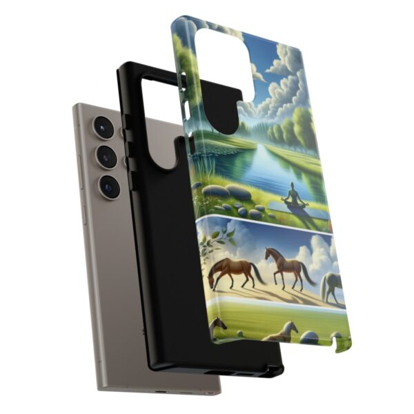 "Serenity Yoga Horses: Tranquil Scenes on Phone Case"- Phone Case - Image 206