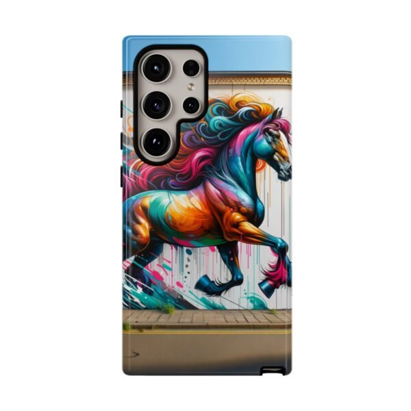 "Vibrant Graffiti Horse: Street Art Mural Energy Burst Phone Case"- Phone Case - Image 203