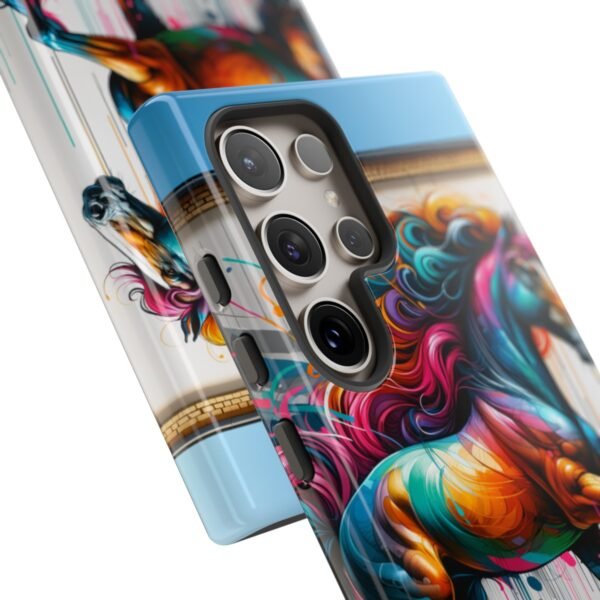 "Vibrant Graffiti Horse: Street Art Mural Energy Burst Phone Case"- Phone Case - Image 204