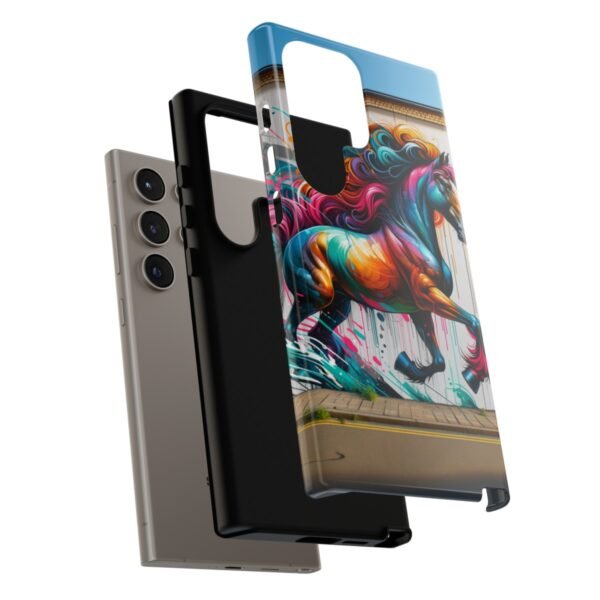 "Vibrant Graffiti Horse: Street Art Mural Energy Burst Phone Case"- Phone Case - Image 206