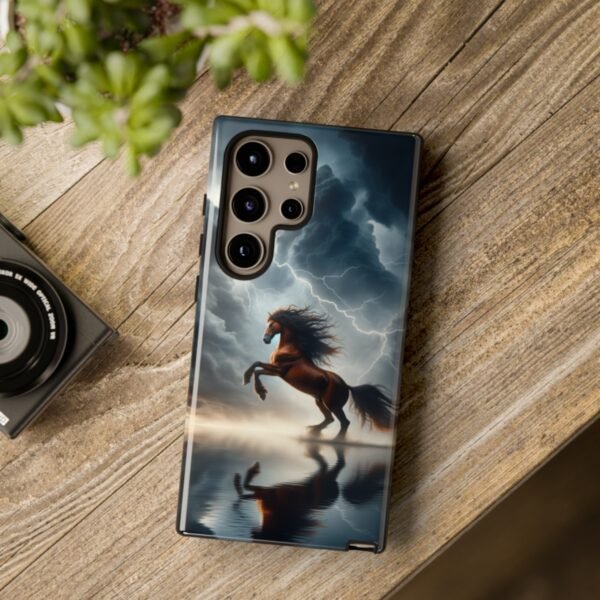 "Electrifying Storm Rearing Chestnut Horse Phone Case"- Phone Case - Image 207