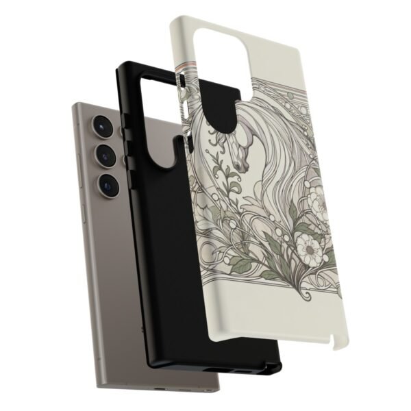 "Art Nouveau Equestrian Elegance: Flowing Lines & Florals Phone Case"- Phone Case - Image 211