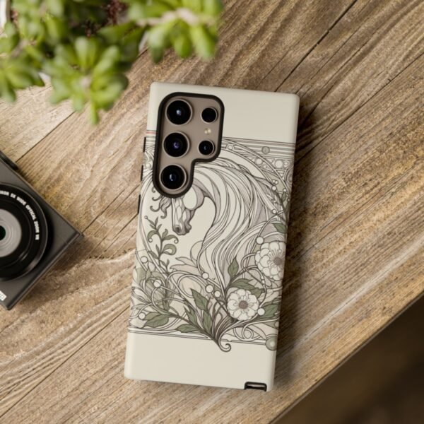 "Art Nouveau Equestrian Elegance: Flowing Lines & Florals Phone Case"- Phone Case - Image 212