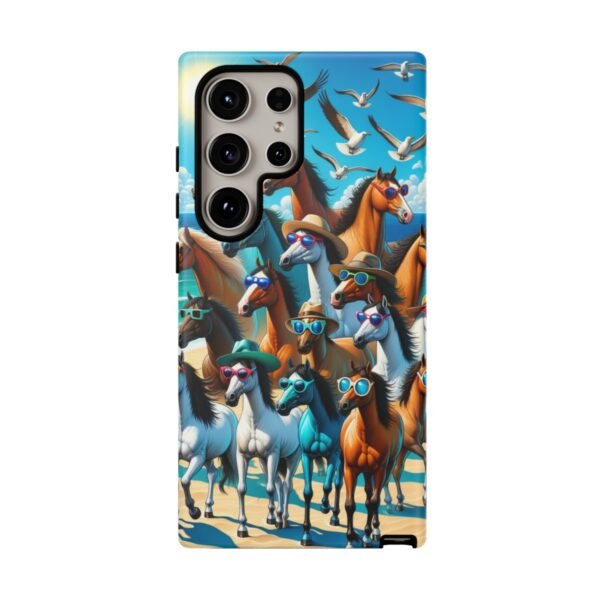 "Beach Horse Party: Funky Sunglass Clad Horses On Summer Backdrop Phone Case"- Phone Case - Image 208