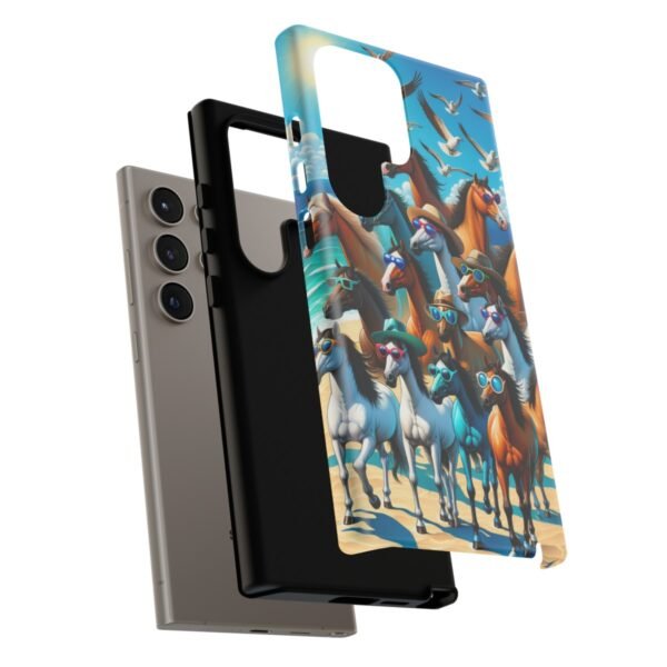 "Beach Horse Party: Funky Sunglass Clad Horses On Summer Backdrop Phone Case"- Phone Case - Image 211