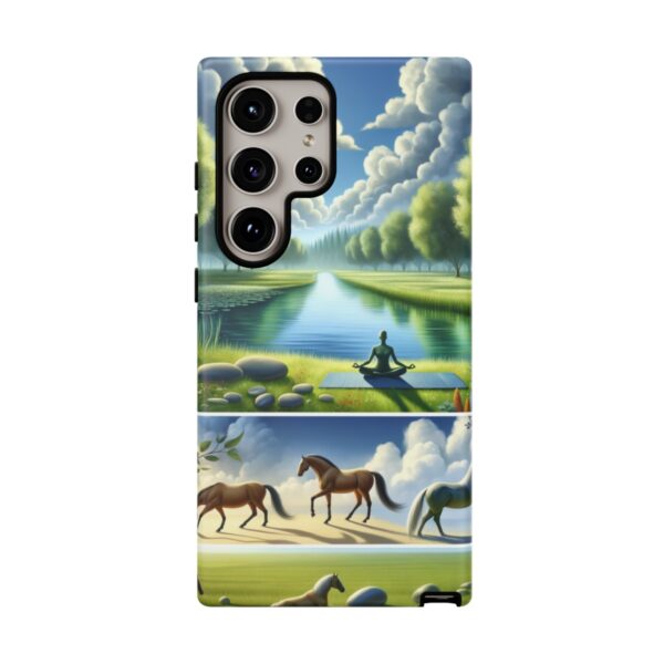 "Serenity Yoga Horses: Tranquil Scenes on Phone Case"- Phone Case - Image 208