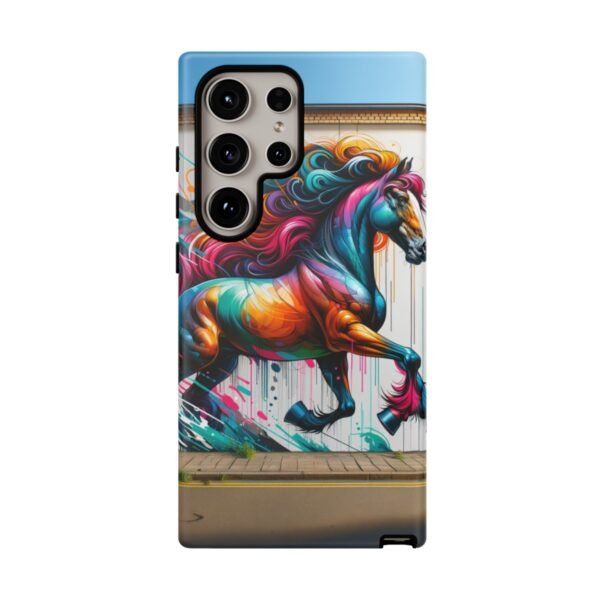 "Vibrant Graffiti Horse: Street Art Mural Energy Burst Phone Case"- Phone Case - Image 208