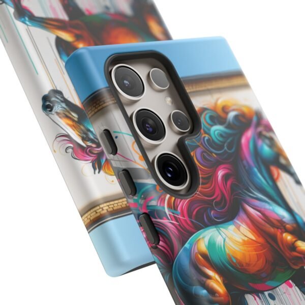 "Vibrant Graffiti Horse: Street Art Mural Energy Burst Phone Case"- Phone Case - Image 209