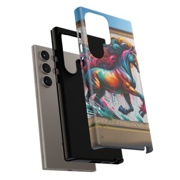 "Vibrant Graffiti Horse: Street Art Mural Energy Burst Phone Case"- Phone Case - Image 211