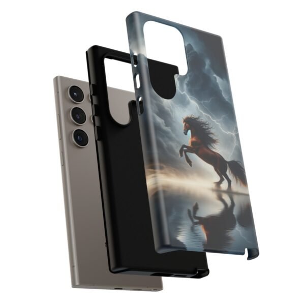 "Electrifying Storm Rearing Chestnut Horse Phone Case"- Phone Case - Image 211