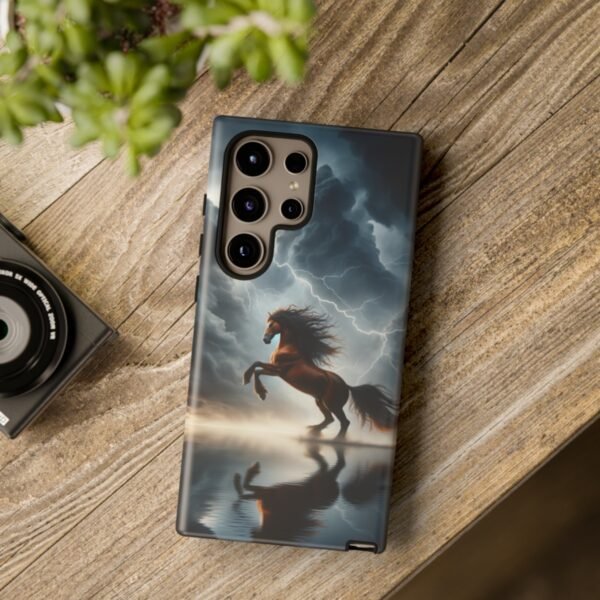 "Electrifying Storm Rearing Chestnut Horse Phone Case"- Phone Case - Image 212