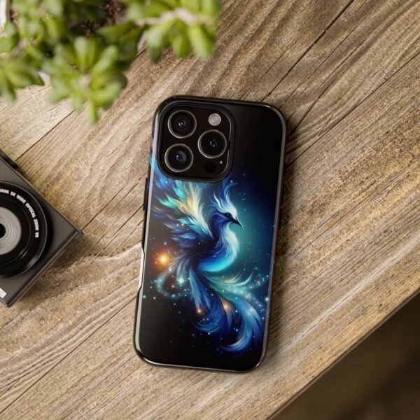 "Mystical Azure Flame Bird - Fantasy Enchanted Phone Case"- Phone Case - Image 106