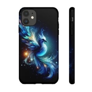 "Mystical Azure Flame Bird - Fantasy Enchanted Phone Case"- Phone Case