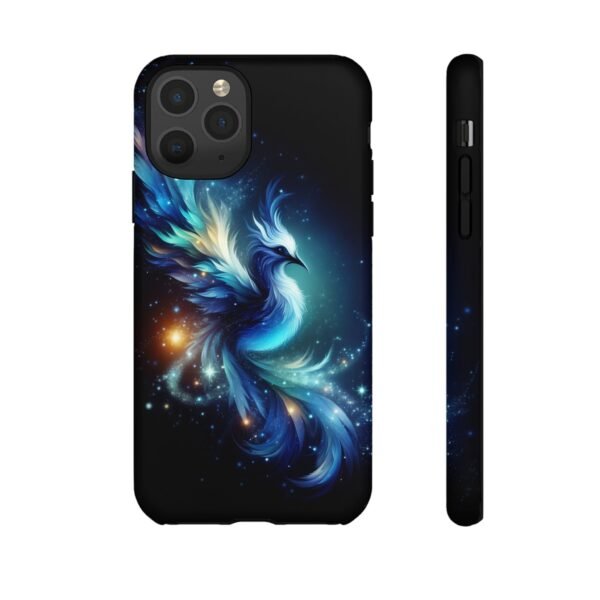 "Mystical Azure Flame Bird - Fantasy Enchanted Phone Case"- Phone Case - Image 4