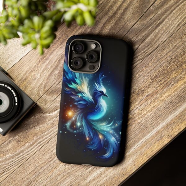 "Mystical Azure Flame Bird - Fantasy Enchanted Phone Case"- Phone Case - Image 86