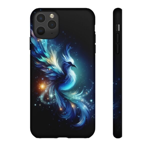 "Mystical Azure Flame Bird - Fantasy Enchanted Phone Case"- Phone Case - Image 6