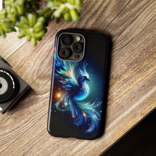 "Mystical Azure Flame Bird - Fantasy Enchanted Phone Case"- Phone Case - Image 83
